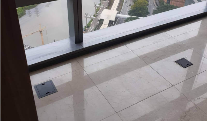 Caixa de tomada para contrapiso